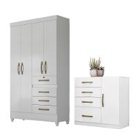 Jogo Gaveteiro E Roupeiro Tulum Branco Rosa Azul Lilás - 1