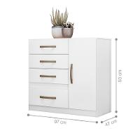 Jogo Gaveteiro E Roupeiro Tulum Com Espelho Branco Rosa Azul Lilás - 3