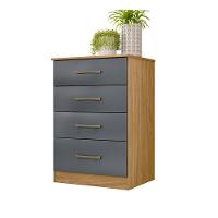 Jogo Gaveteiro E Roupeiro Guilin Com Espelho Freijó Cinza - 3