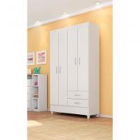 Jogo De Quarto Roupeiro E Comoda Frankfurt Branco - 2