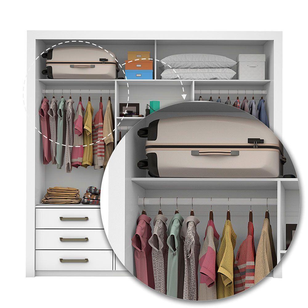 Quarto Completo Casal Anjos Sapateira 2 Portas E Cama Branco - 2