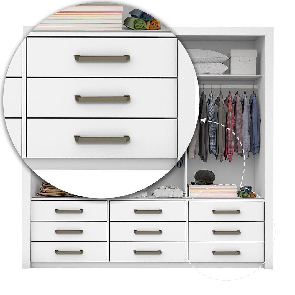 Quarto Completo Casal Anjos Sapateira 2 Portas E Cama Branco - 8