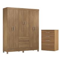 Jogo De Quarto Roupeiro E Comoda Bremen Amendola - 1