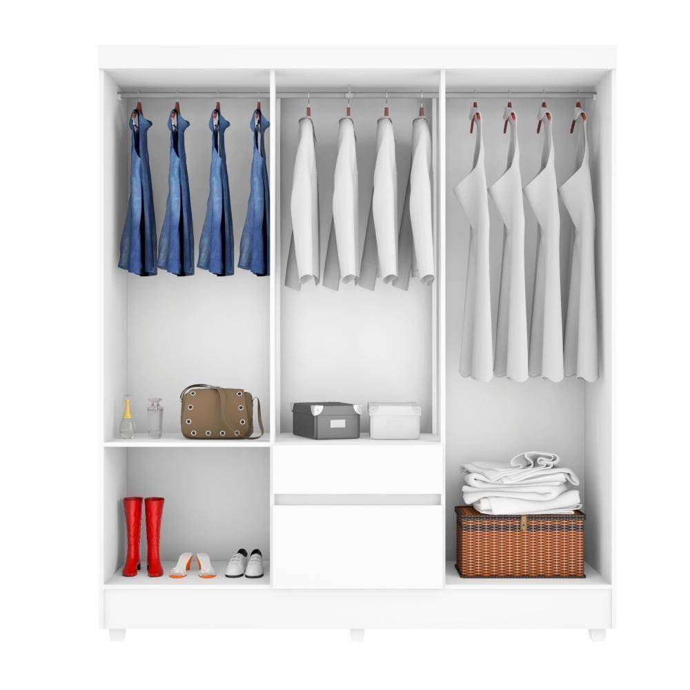Jogo De Quarto Roupeiro E Comoda Bremen Branco - 4