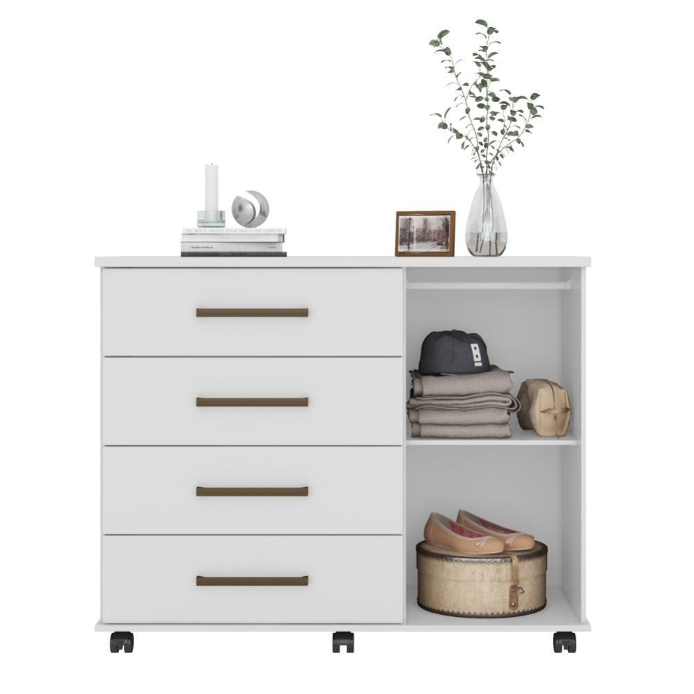 Jogo De Quarto Roupeiro E Comoda Agatha Branco - 5