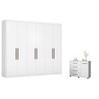 Jogo De Quarto Roupeiro E Comoda Agatha Branco - 1