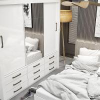 Quarto Completo Com Cama De Casal Anjos Plus Branco - 6