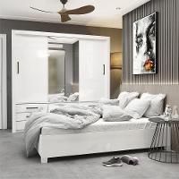 Quarto Completo Com Cama De Casal Anjos Plus Branco - 8