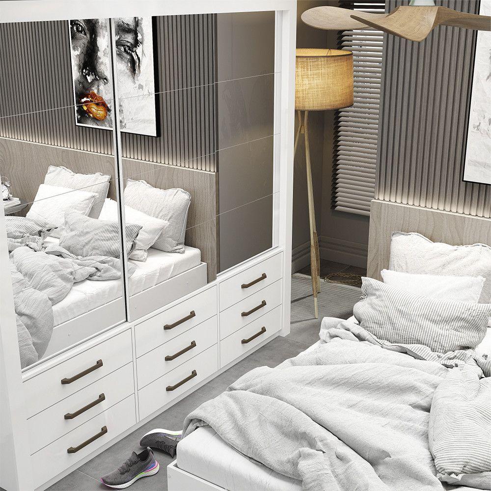 Quarto Completo Casal Anjos Premium E Cama De Casal Branco - 6