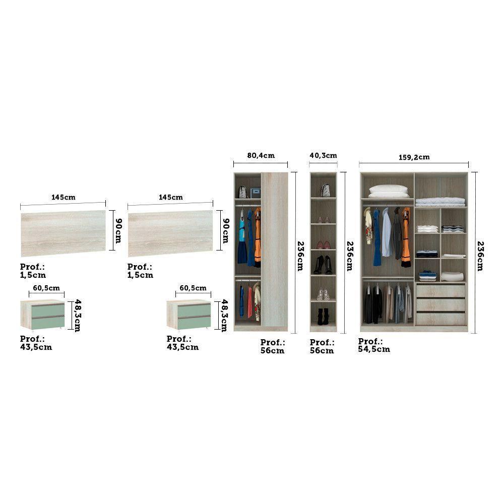 Quarto De Casal C/ Mesa De Cabeceira, Cabeceira E Guarda Rou - 5