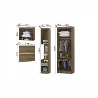 Quarto De Solteiro Com Guarda Roupas Mesa De Cabeceira E Nicho Paris Luciane Móveis Avelã Pf Com Verde Pf - 5