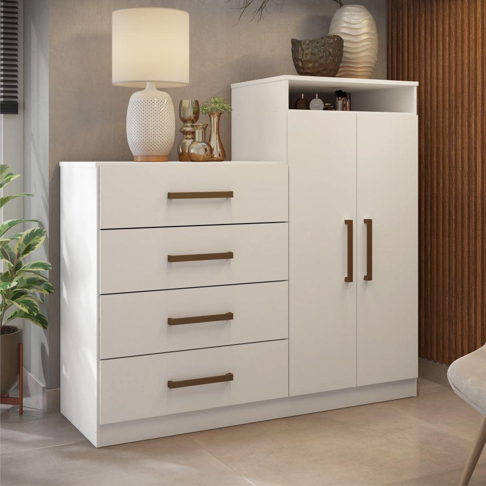 Conjunto Quarto De Casal Completo Ferrara Branco - 6