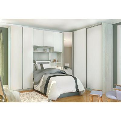 Quarto Completo Canto Com 7 Módulos E Espelho Branco