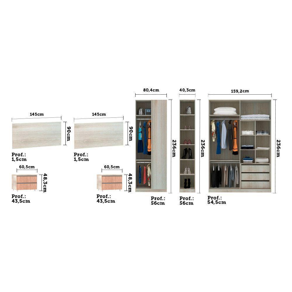 Quarto De Casal C/ Cabeceira, Mesa De Cabeceira E Guarda Rou - 5