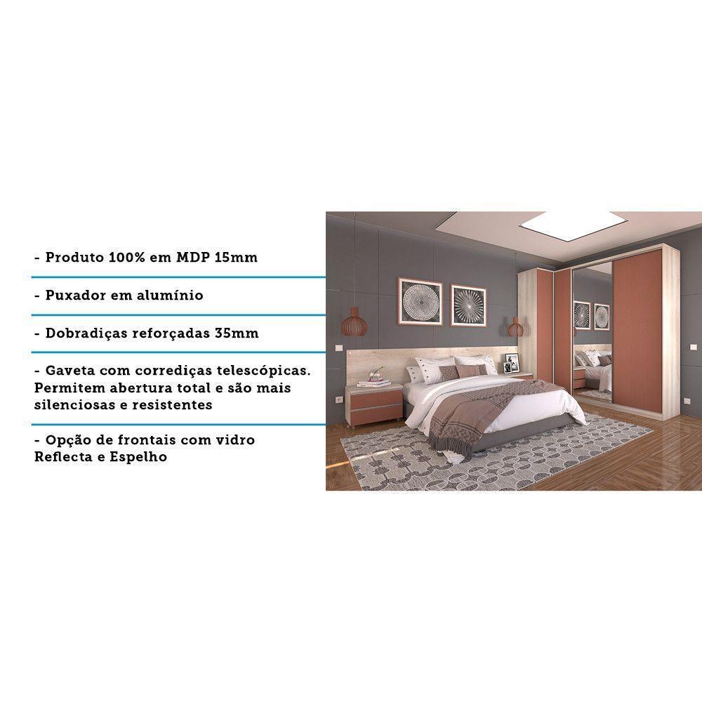 Quarto De Casal C/ Mesa De Cabeceira, Guarda Roupa C/ Espelh - 3