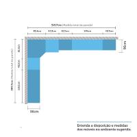 Quarto De Casal Com 8 Módulos Prime Plus Luciane Móveis Branco Ff/cinza Puro - 5