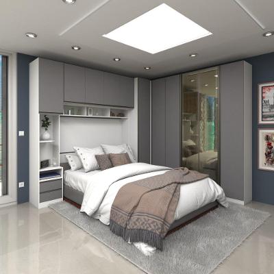 Quarto Completo De Canto Com 6 Módulos E Vidro Reflecta