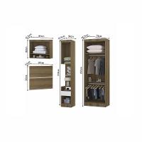 Quarto De Solteiro Com Guarda Roupas Mesa De Cabeceira E Nicho Paris Luciane Móveis Avelã Pf Com Branco Pf