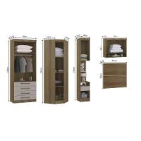 Quarto De Canto Solteiro Com Guarda Roupas Cabeceira Paris Luciane Móveis Avelã Pf Com Cinammon Pf