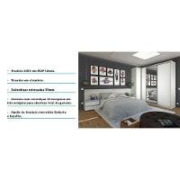 Quarto De Casal Com Guarda Roupa Com Espelho, Cabeceira E Mesa De Cabeceira Prime Legno Crema Com Branco - 3