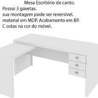 Mesa Para Escritório Home Office Me4106 Mdp Branco - 5