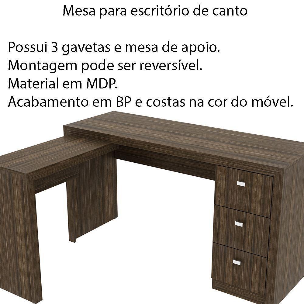 Mesa Para Escritório Home Office Me4101 Mdp Nogal - 2