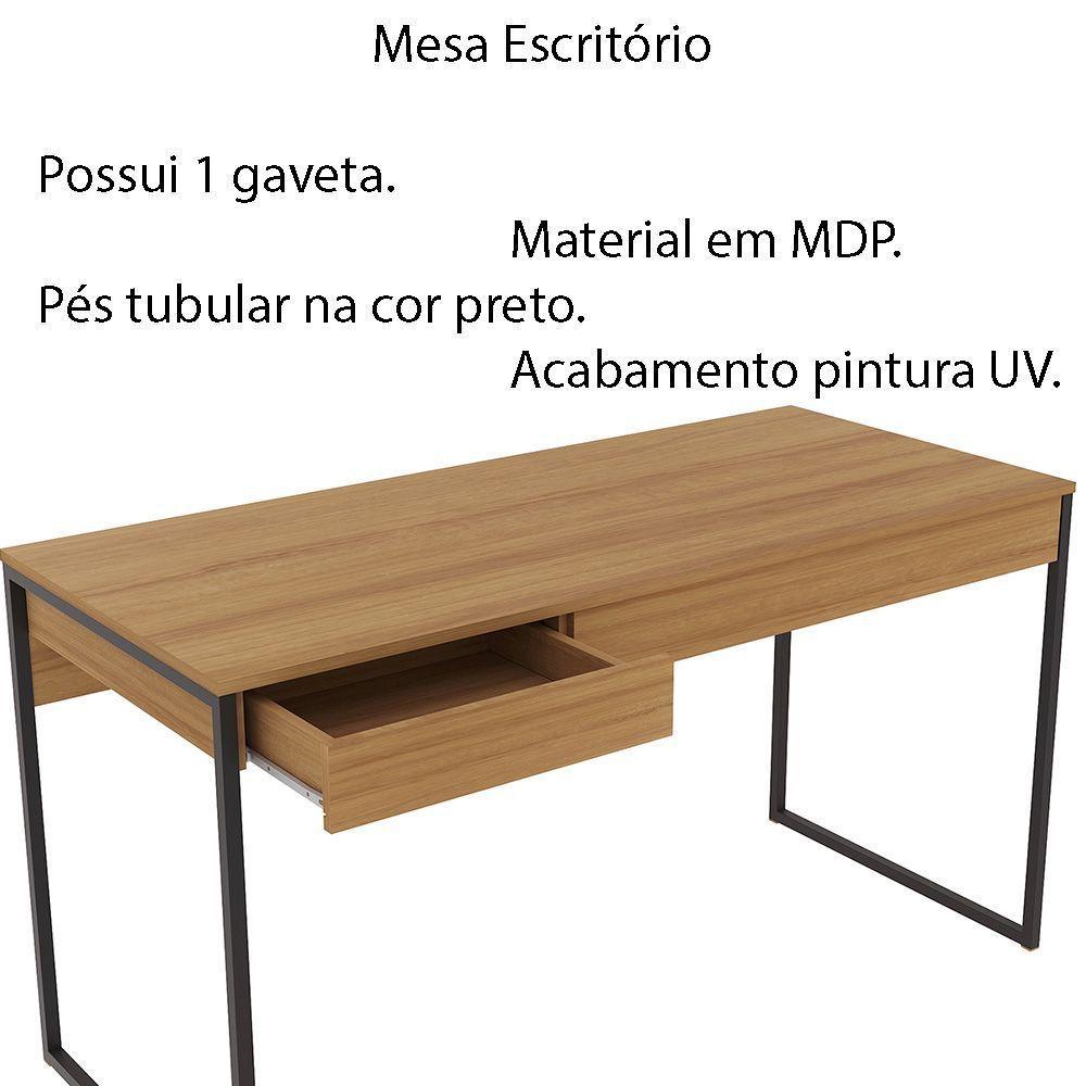 Mesa Para Escritório Home Office Me4156 Mdp Amendoa preto - 5