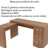 Mesa Para Escritório Home Office Me4101 Mdp Amendoa - 6