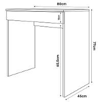 Mesa Escrivaninha Bp 100% Mdf 80cm Com 01 Gaveta Branco - 5