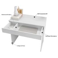 Mesa Escrivaninha Bp 100% Mdf 80cm Com 01 Gaveta Branco - 6