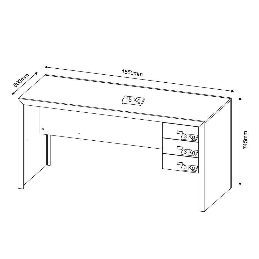 Mesa Para Escritório Home Office Me4113 Mdp Nogal - 6
