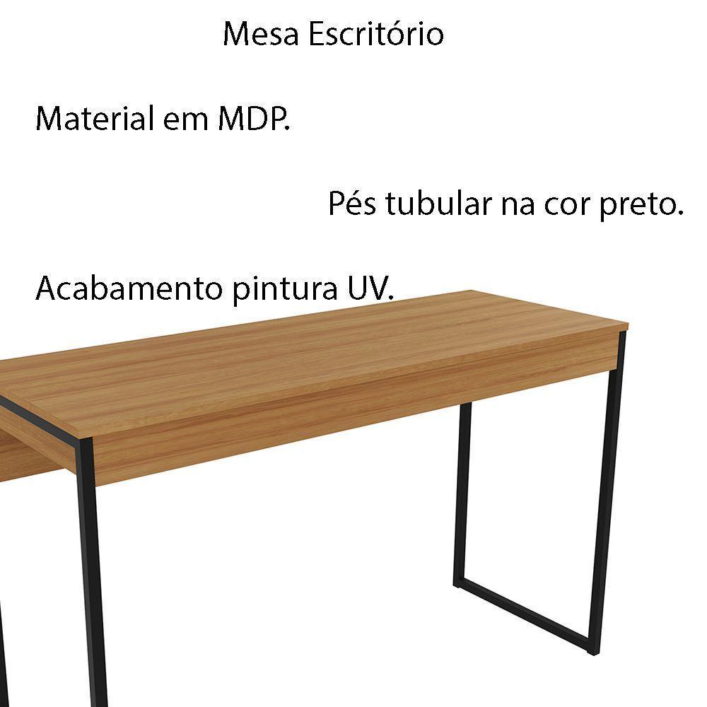 Mesa Para Escritório Home Office Me4160 Mdp Amendoa preto - 4
