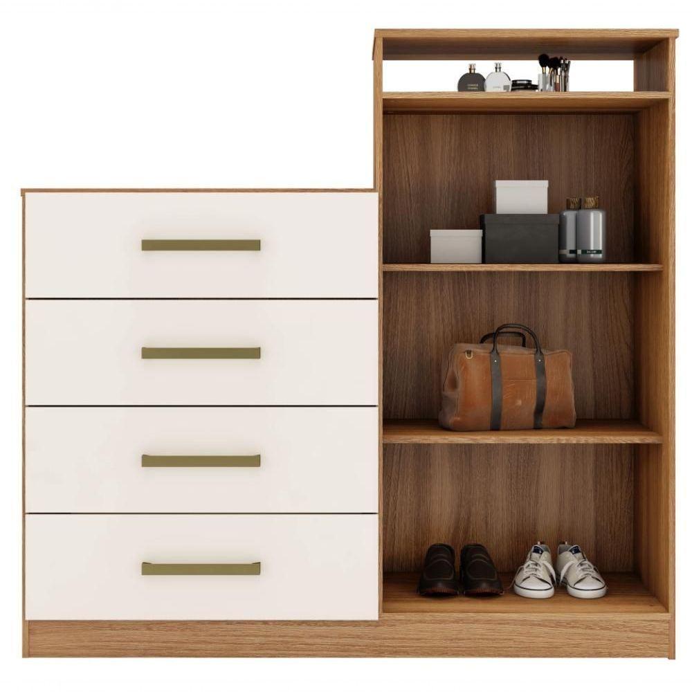 Jogo De Quarto Roupeiro E Comoda Bona Amendola Off-white - 3