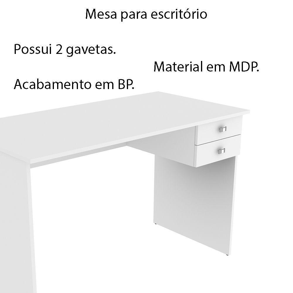 Mesa Para Escritório Home Office Me4165 Mdp Branco - 5