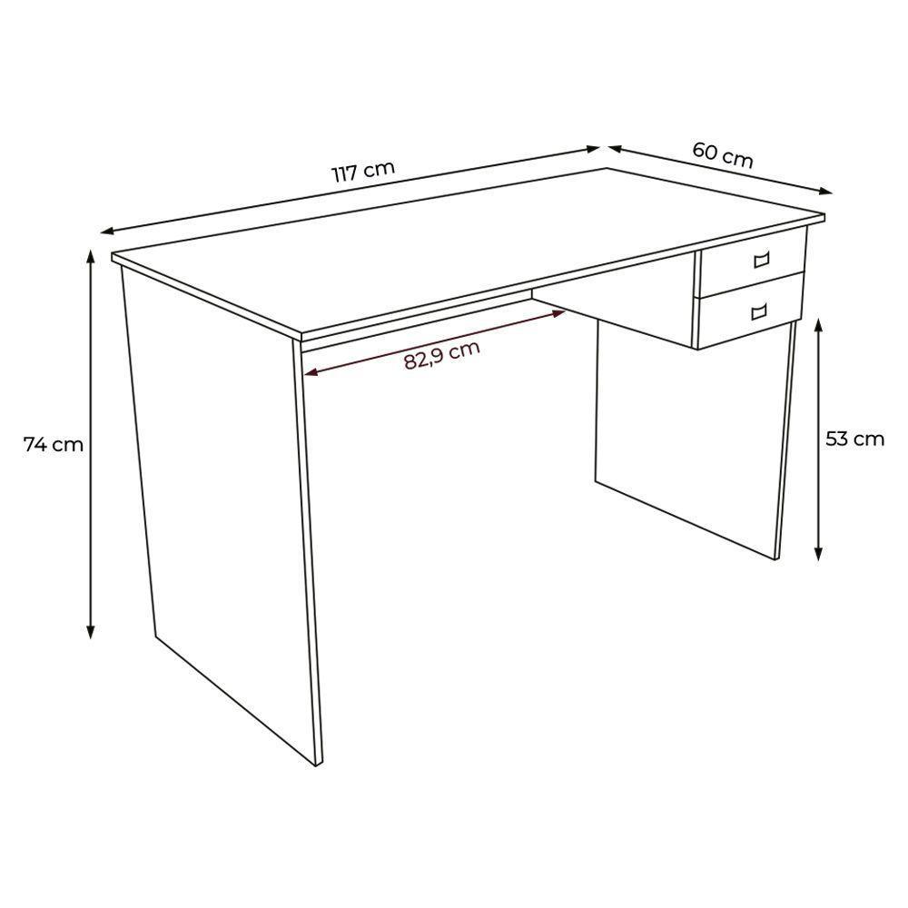 Mesa Para Escritório Home Office Me4165 Mdp Branco - 6