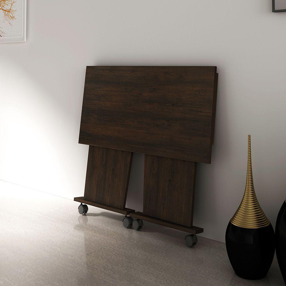 Mesa Com Rodizio Para Escritório Me4117 Mdp Rustico - 4