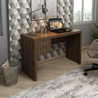 Mesa Com 2 Gavetas Para Escritório Home Office Mdp Nogal