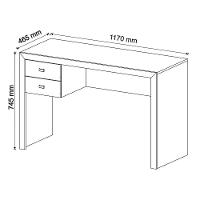 Mesa Com 2 Gavetas Para Escritório Home Office Mdp Nogal - 6