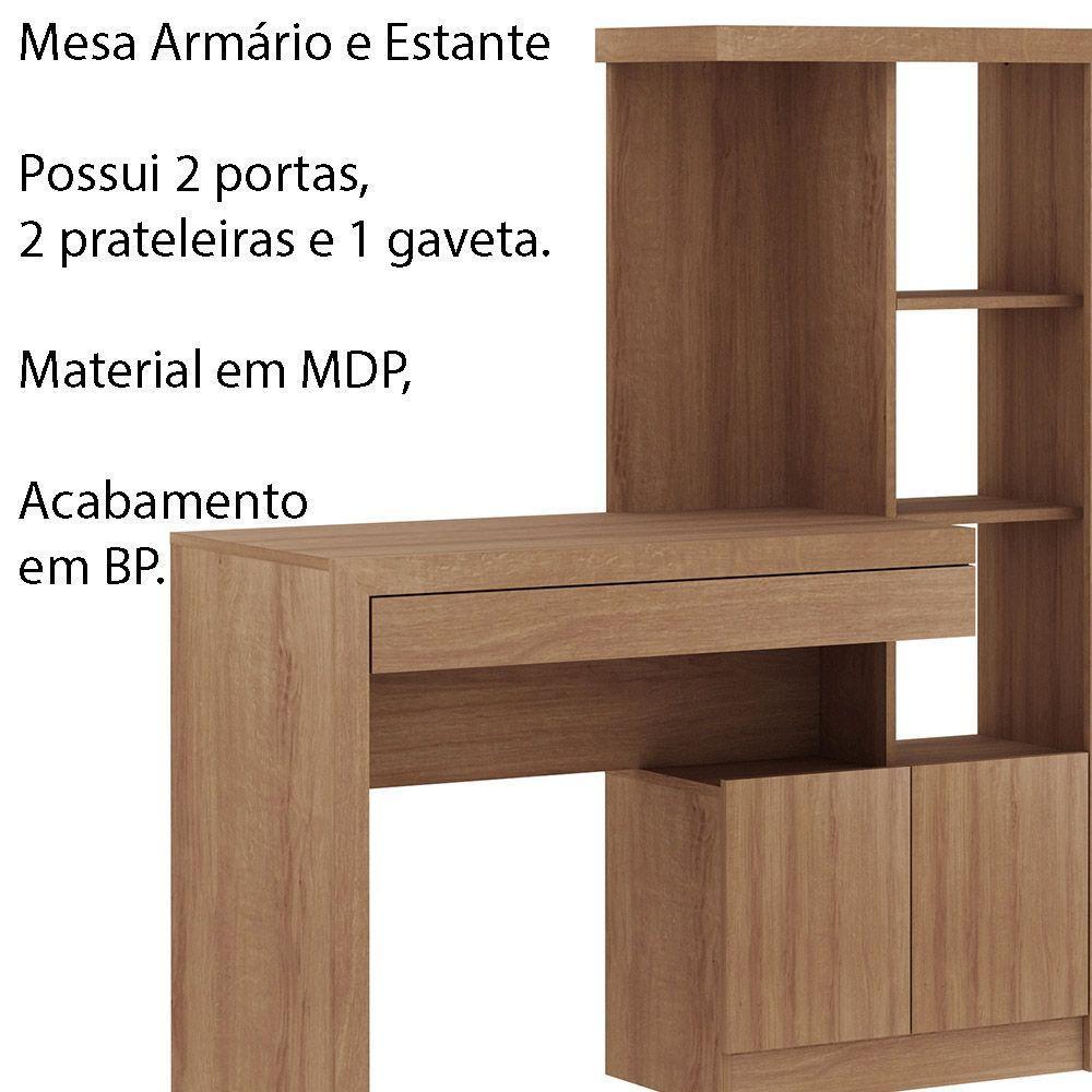 Mesa Conj. Para Escritório Home Office Me4143 Mdp Amendoa - 6