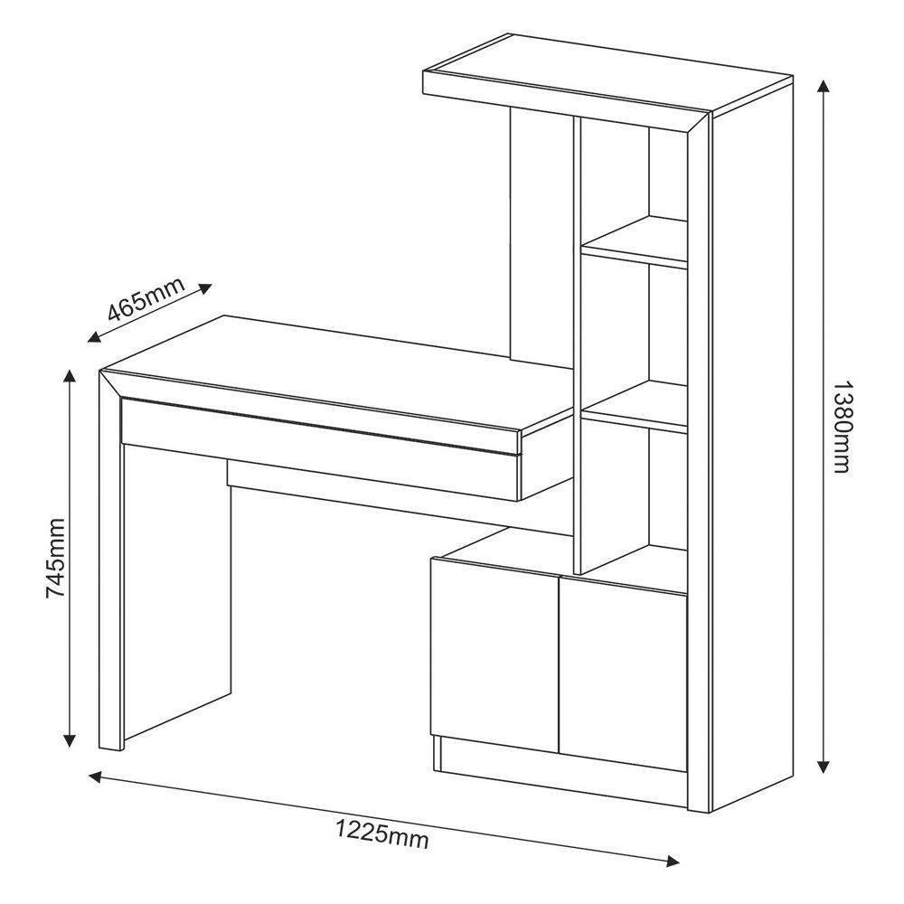 Mesa Conj. Para Escritório Home Office Me4143 Mdp Amendoa - 7