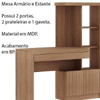 Mesa Conj. Para Escritório Home Office Me4143 Mdp Amendoa - 11
