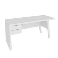 Mesa Com 2 Gavetas Para Escritório Home Office Mdp Branco - 1