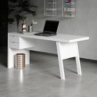 Mesa Com 2 Gavetas Para Escritório Home Office Mdp Branco