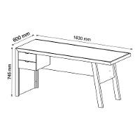 Mesa Com 2 Gavetas Para Escritório Home Office Mdp Branco - 6