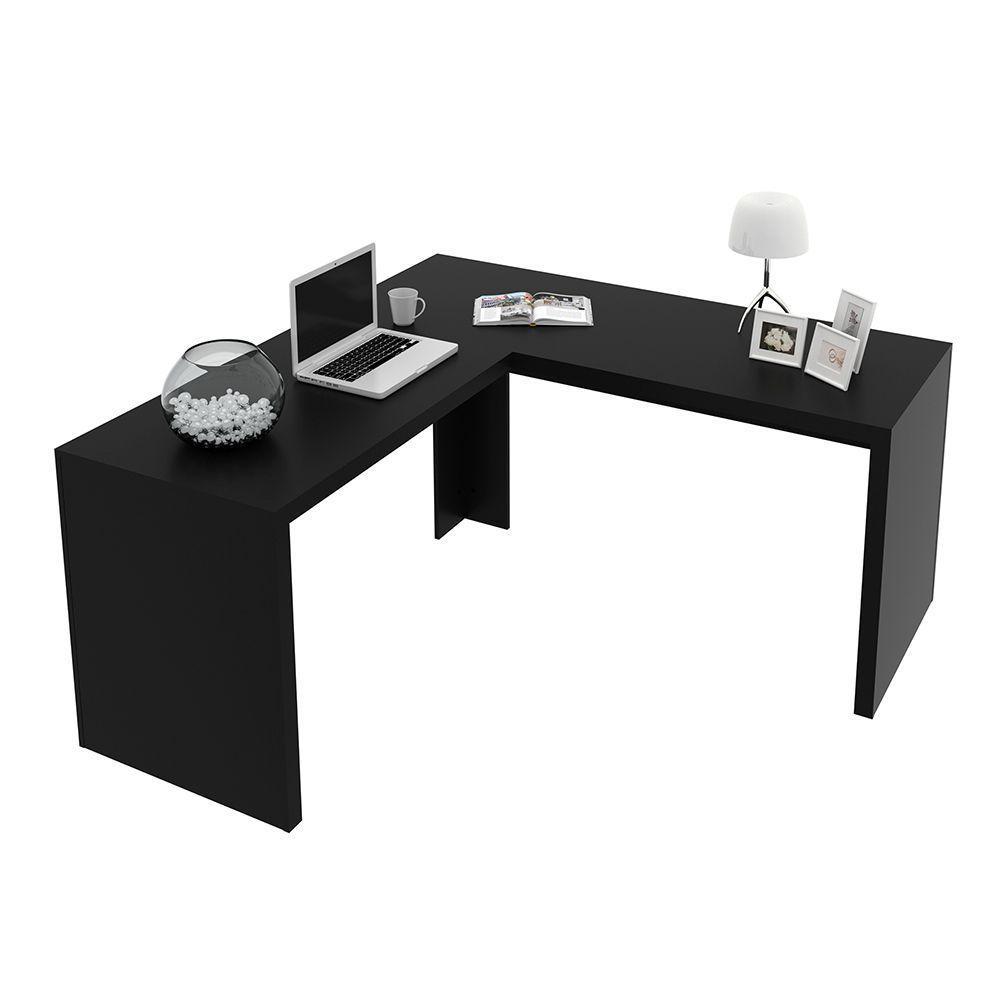 Mesa Angular Para Escritório Home Office Me4116 Mdp Preto - 3