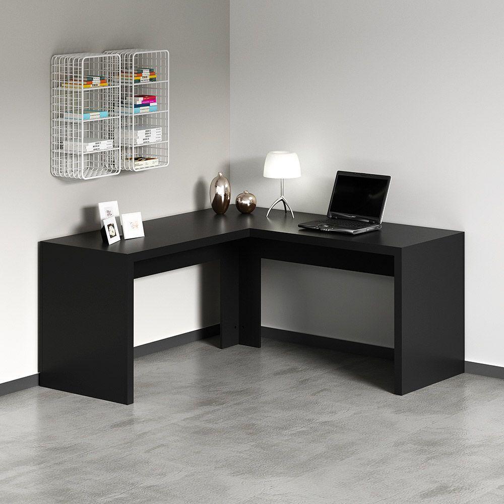 Mesa Angular Para Escritório Home Office Me4116 Mdp Preto - 4