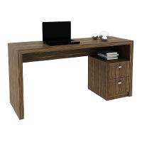 Mesa Com 2 Gavetas Para Escritório Home Office Mdp Nogal - 5