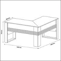 Mesa Angular Para Escritório Mdp Nogal preto - 6