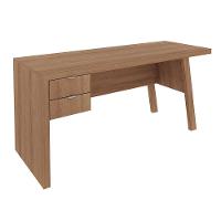 Mesa Com 2 Gavetas Para Escritório Home Office Mdp Amendoa - 1