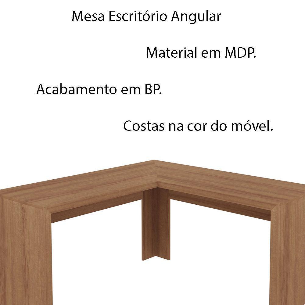 Mesa Angular Para Escritório Home Office Me4116 Mdp Amendoa - 4